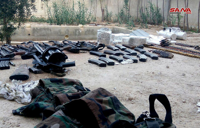 Syrian Security Forces Uncover Weapons Cache In Southern Damascus (Photos)