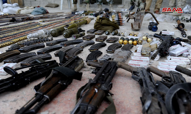 Syrian Security Forces Uncover Weapons Cache In Southern Damascus (Photos)