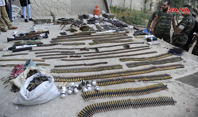 Syrian Security Forces Uncover Weapons Cache In Southern Damascus (Photos)