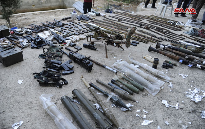 Syrian Security Forces Uncover Weapons Cache In Southern Damascus (Photos)