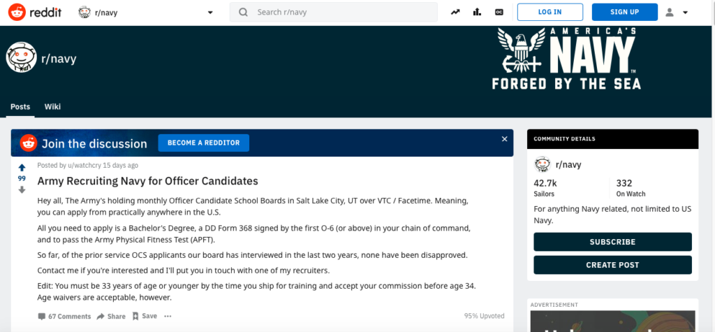 Short On Personnel, US Army Tries To Recruit Navy Officer Candidates On Reddit: Report