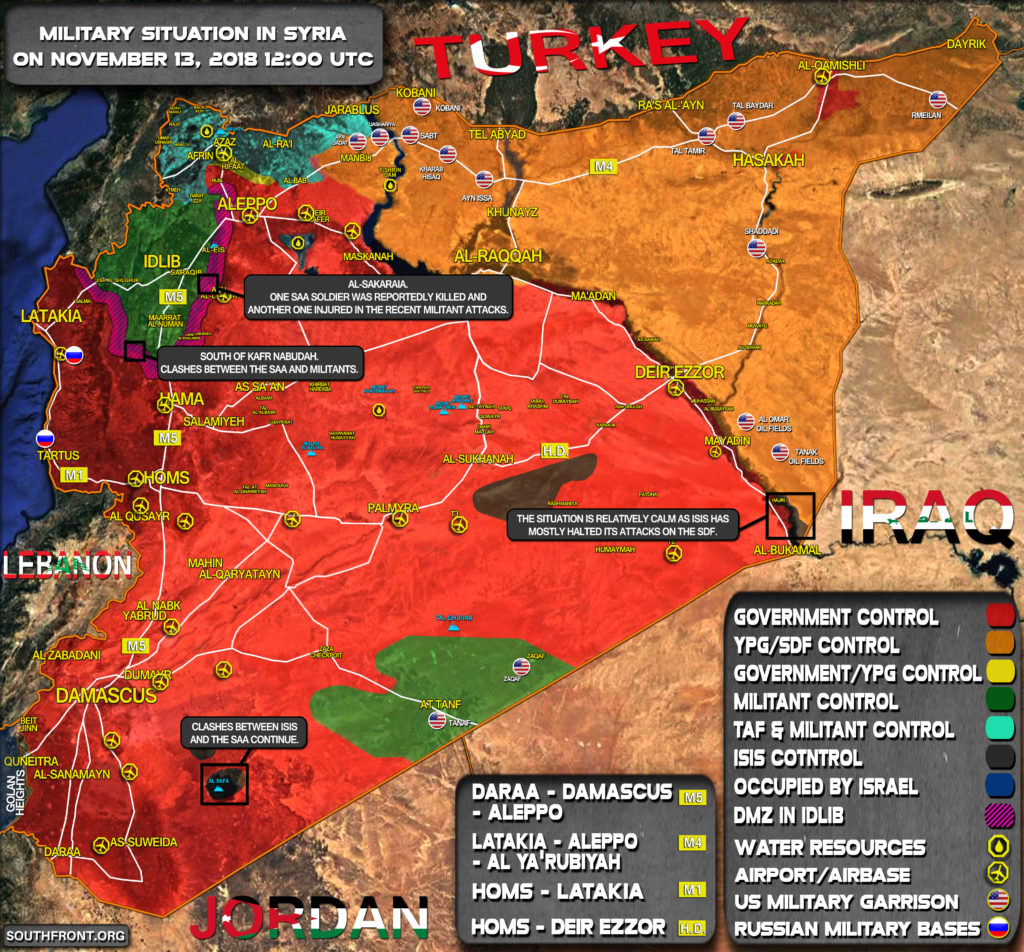 Brief Look At Military Situation In Syria On November 13, 2018 (Map Update)