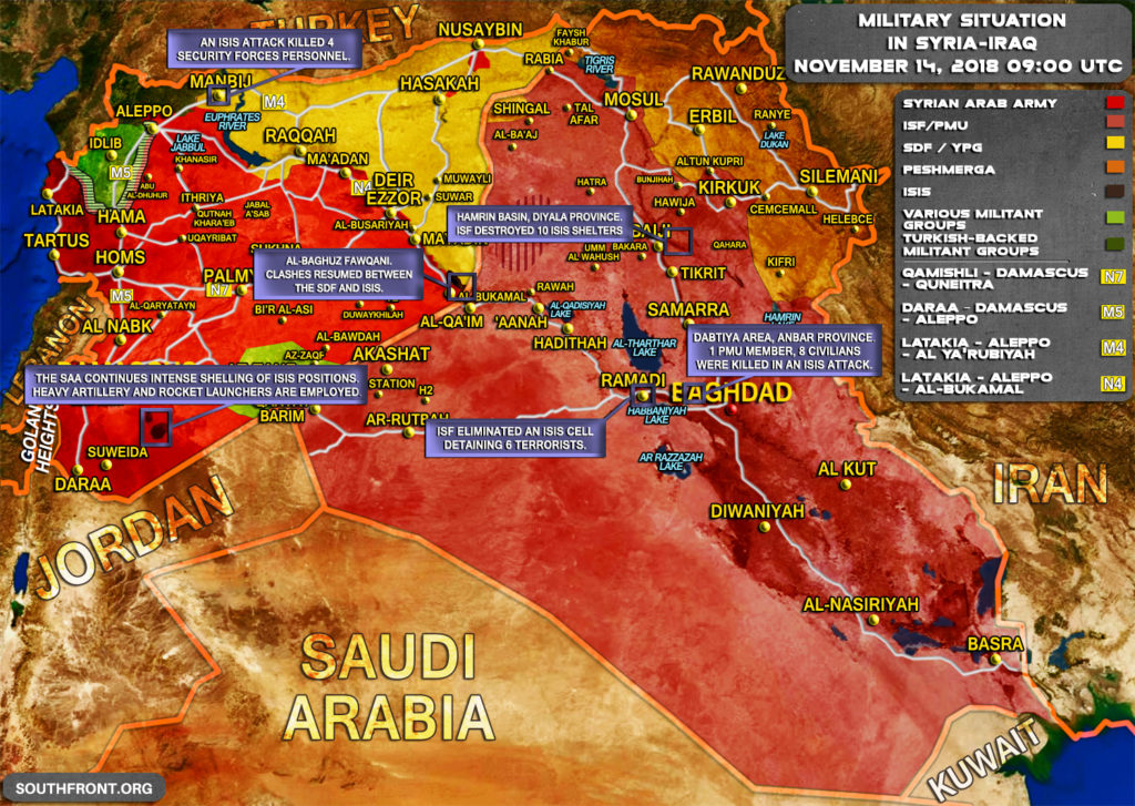 Brief Look At Military Situation In Syria And Iraq On November 12-14, 2018 (Map Update)