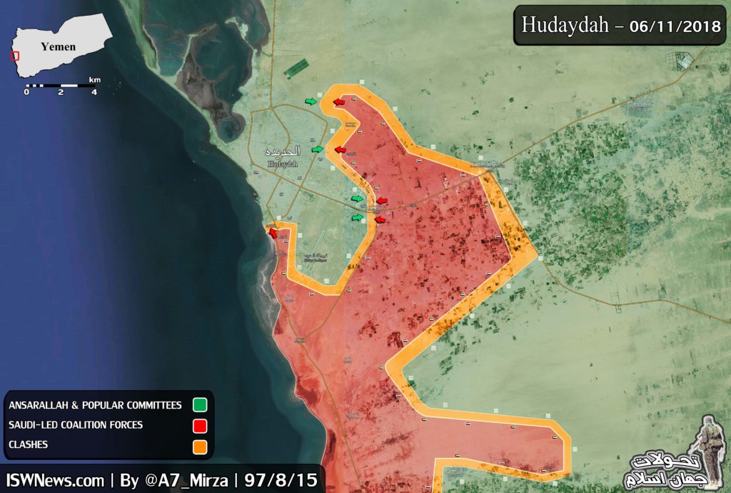 Battle For Yemen’s Al-Hudaydah On November 6, 2018 (Maps, Videos)