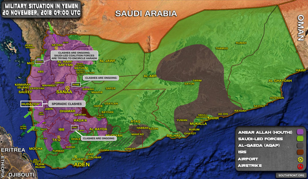 Military Situation In Yemen On November 20, 2018 (Map Update)