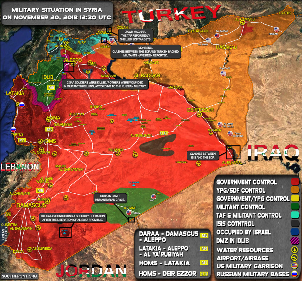 Brief Look At Military Situation In Syria On November 20, 2018 (Map Update)