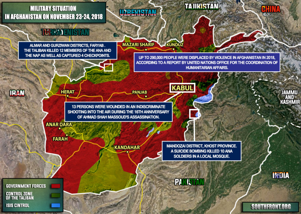 Military Situation In Afghanistan On November 23-24, 2018 (Map Update)