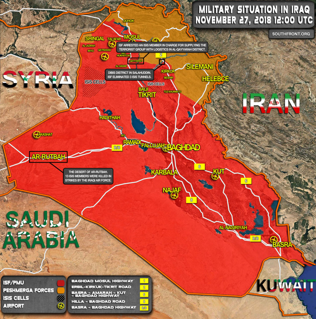 Brief Look At Military Situation In Iraq On November 27, 2018 (Map Update)