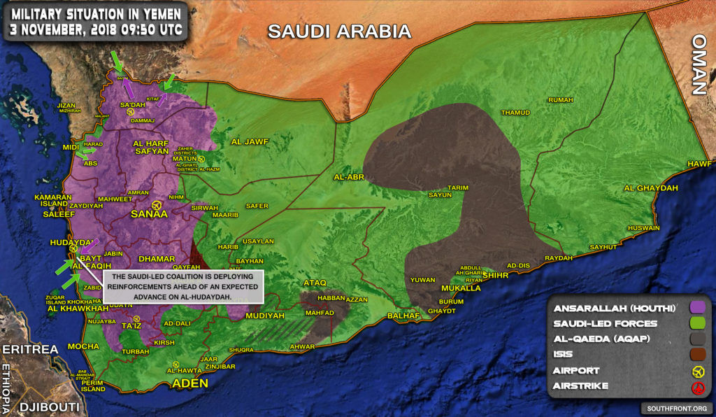 Military Situation In Yemen On November 3, 2018 (Map Update)