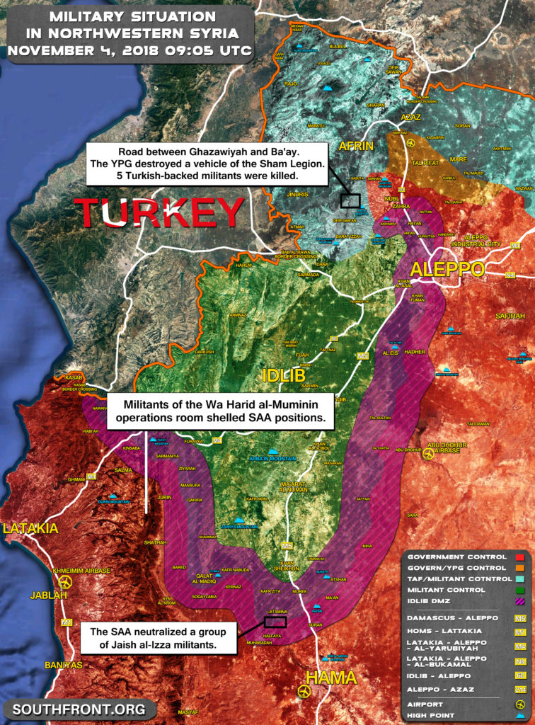 Overview Of Military Situation In Syria's Idlib De-Escalation Zone In October-November, 2018