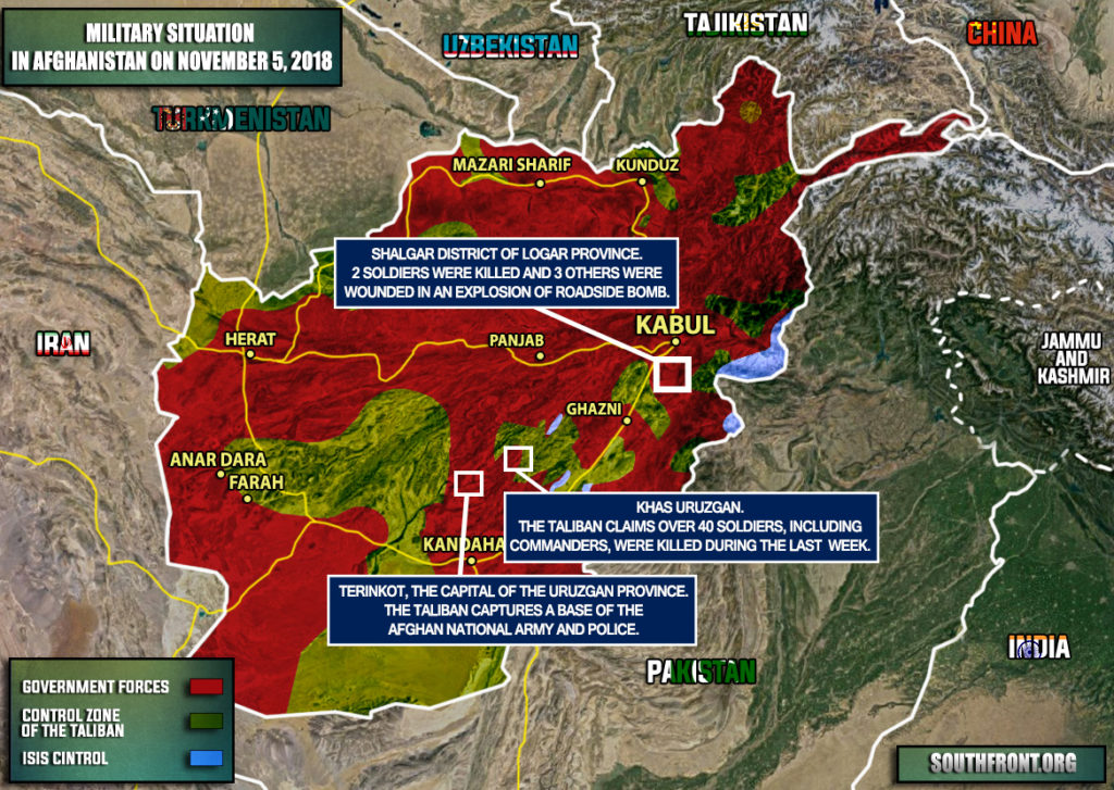 Military Situation In Afghanistan On November 4-5, 2018 (Map Update)