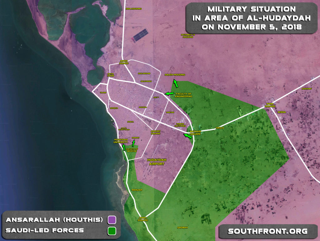 Battle For Yemen's Al-Hudaydah On November 1-5, 2018 (Maps, Videos)