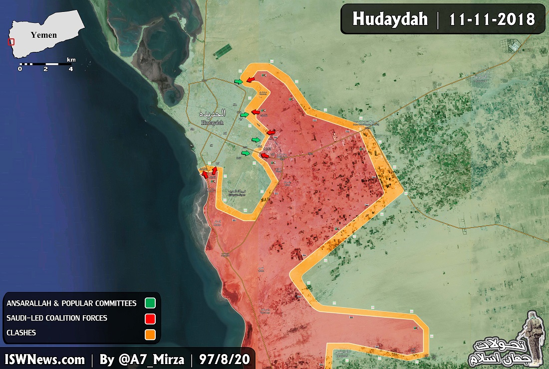 Houthis Kill Dozens Of Saudi-Backed Fighters  And Repel New Attacks On Al-Hudaydah (Map)