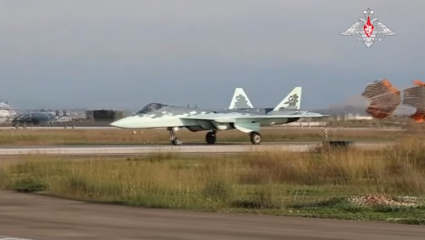 Russian Military Releases Video Of Su-57 5th-Generation Fighters In Syria