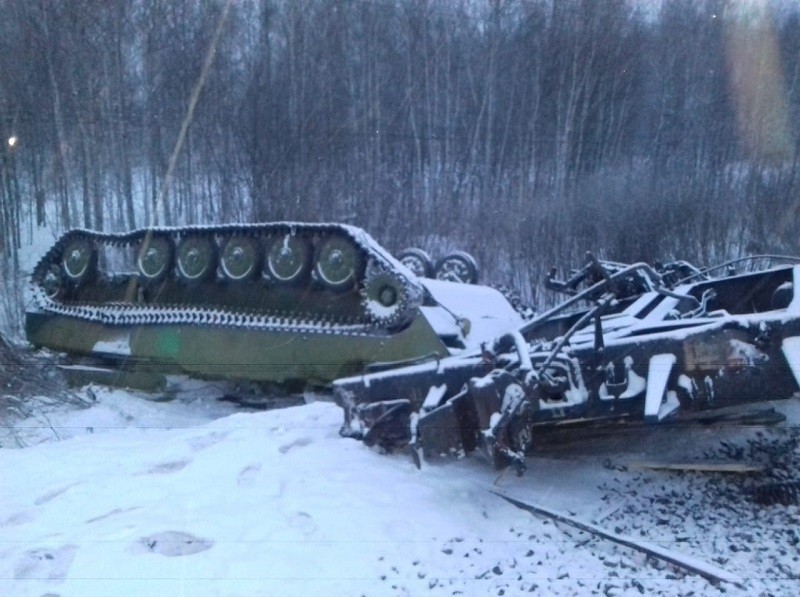 In Photos: Train With Military Equipment Derails West Of Russia's Omsk