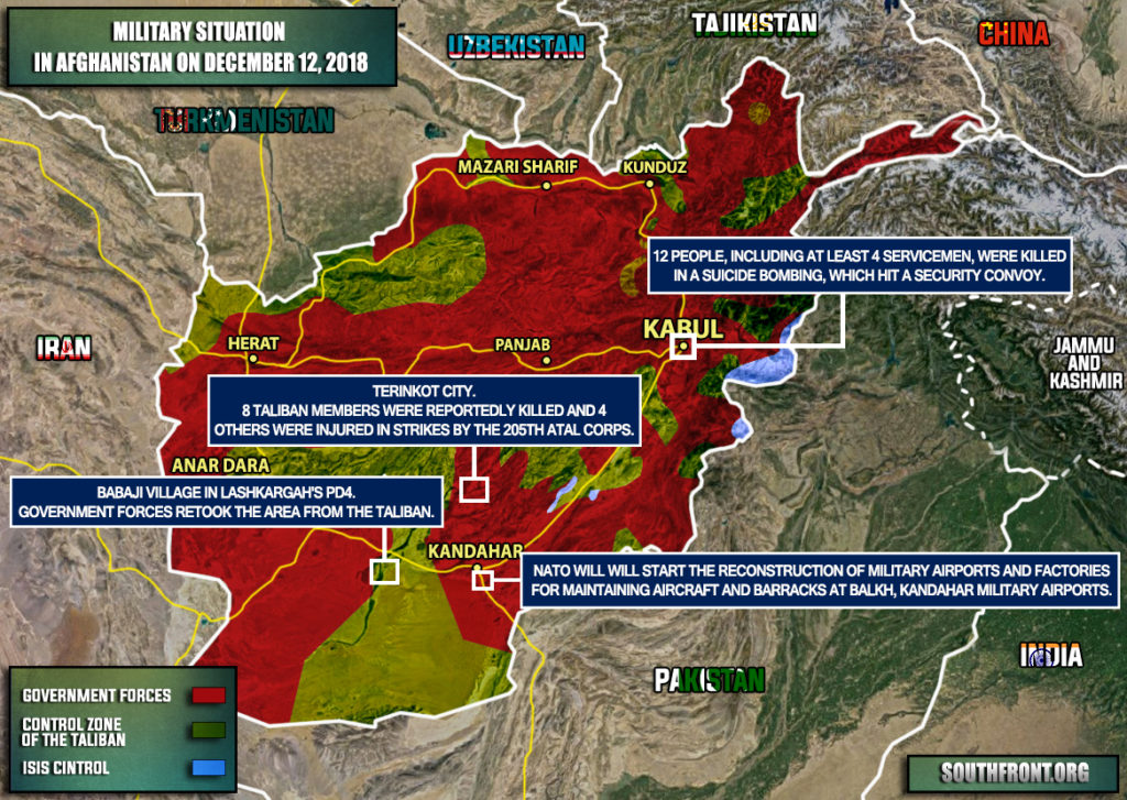 Military Situation In Afghanistan On December 12, 2018 (Map Update)