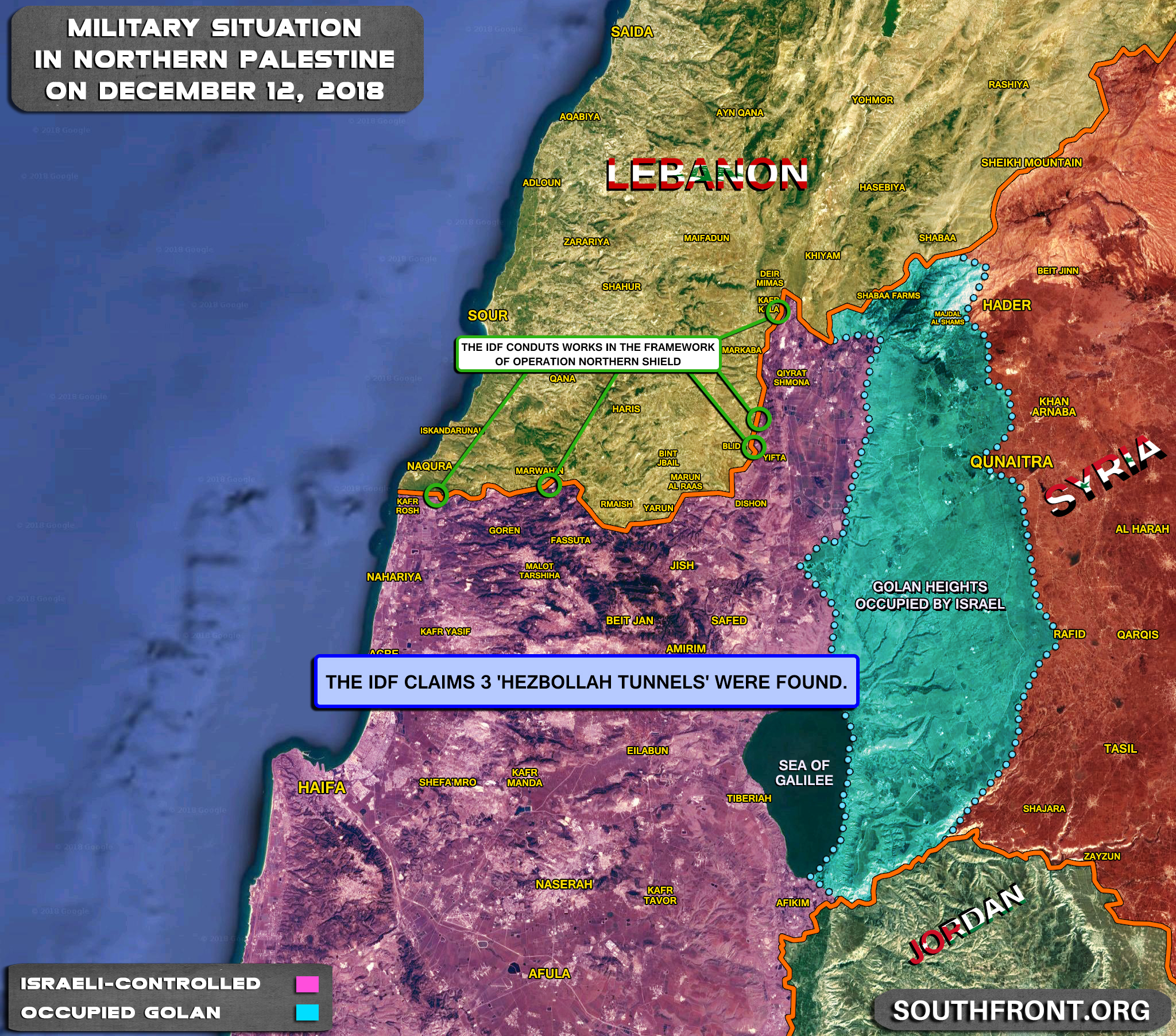 3 'Hezbollah Tunnels' Found Since Start Of Israel's Operation Northern Shield (Map Update)