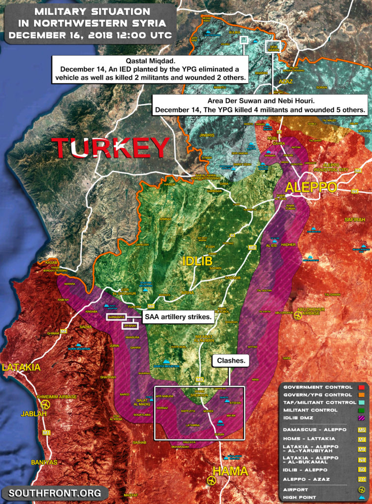 Military Situation In Northwestern Syria On December 16, 2018 (Map Update)