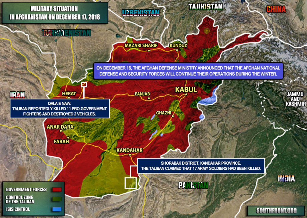 Afghan Defense Ministry Vows To Continue Operations Against Taliban During Winter Period (Map Update)