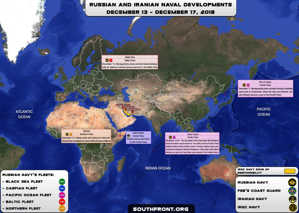 Iranian, Russian Naval Developments December 13 - 17, 2018 (Map Update)