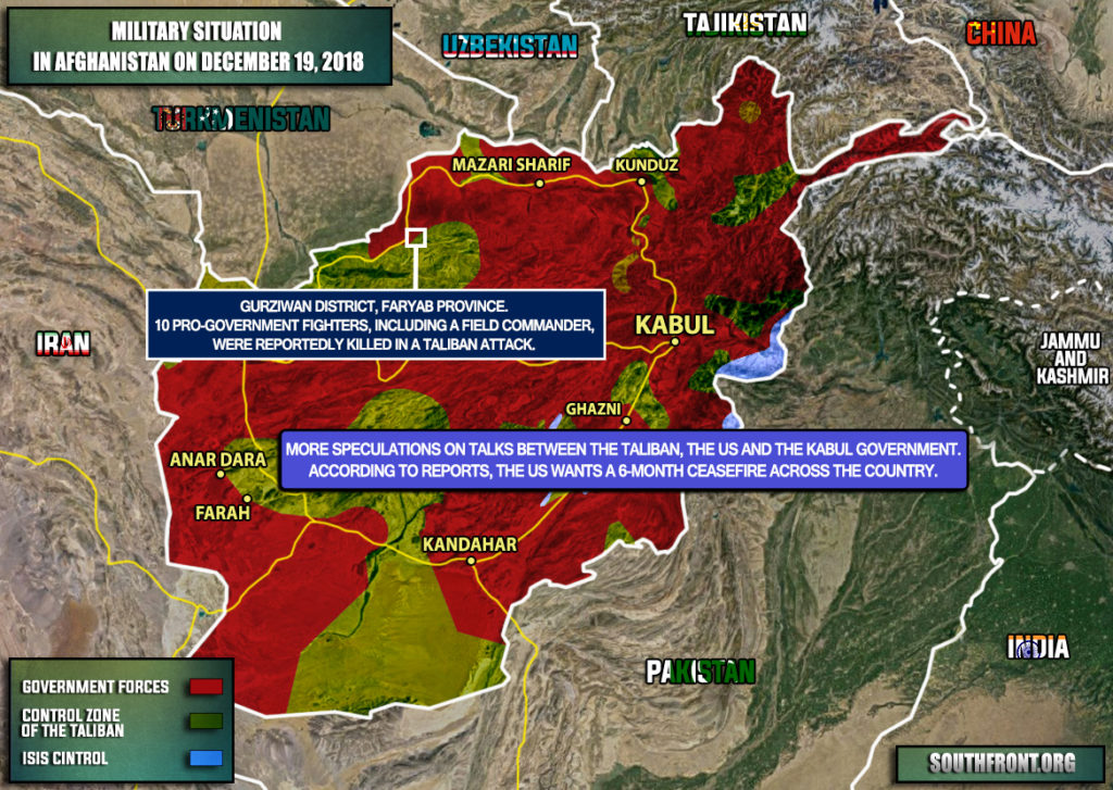 Military Sitaution In Afghanistan On December 19, 2018 (Map Update)