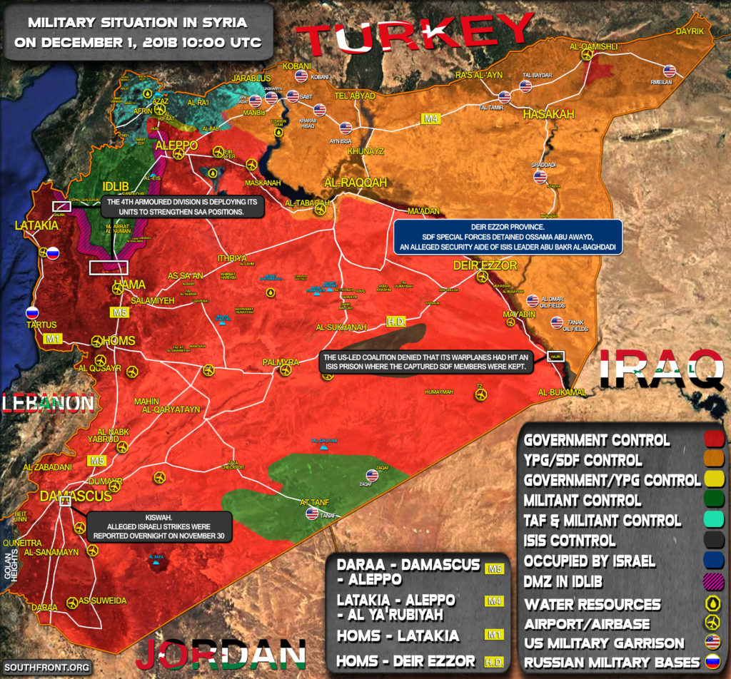 Brief Look At Military Situation In Syria On December 1, 2018 (Map Update)