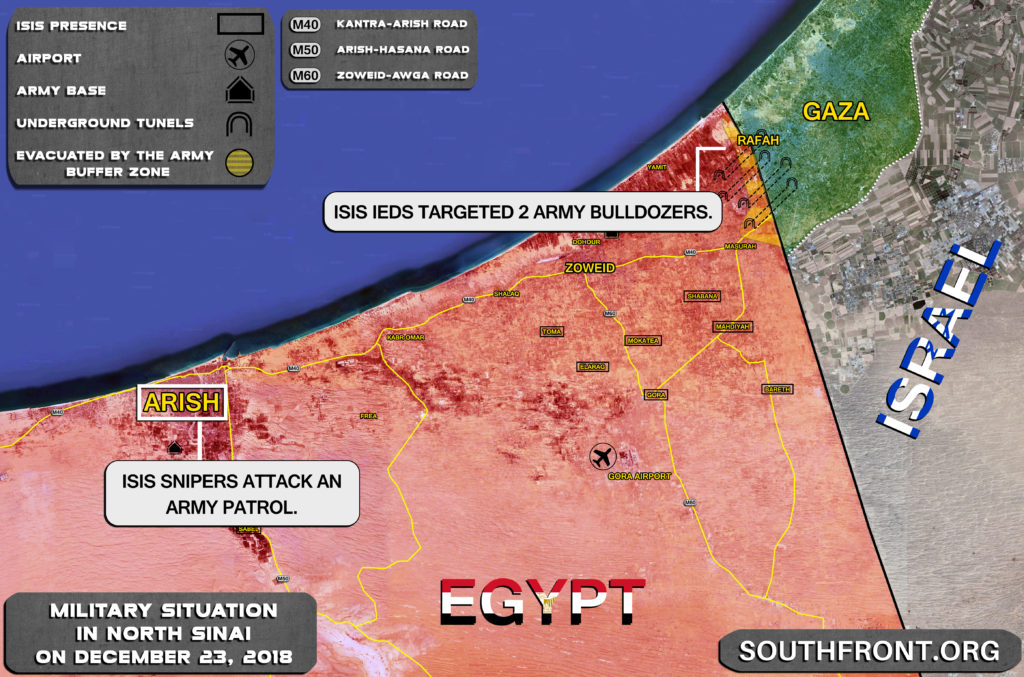 ISIS Continues Attacks On Army Positions, Patrols In Egypt's North Sinai (Map)