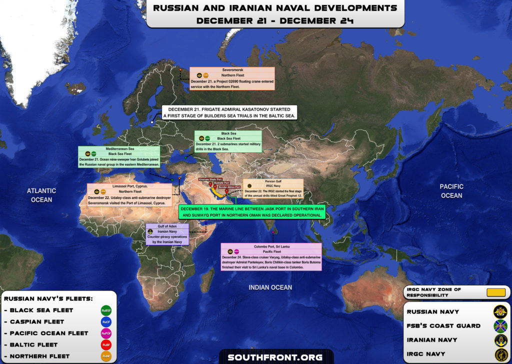 Iranian, Russian Naval Developments December 21 – 24, 2018 (Map Update)