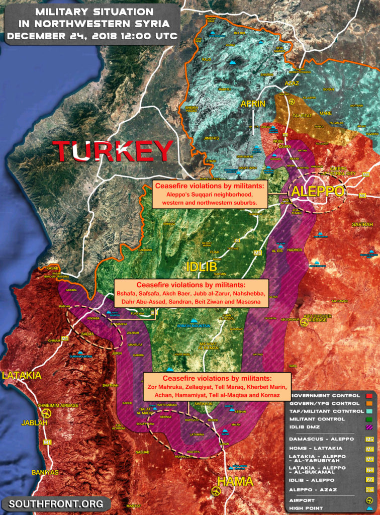 Map Update: Violations Of Ceasefire Regime In Syria's Idlib Demilitarized Zone