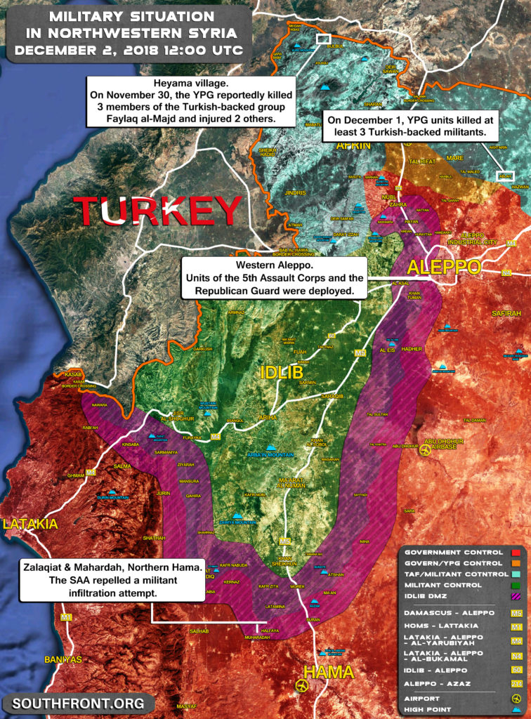 Military Situation In Northwestern Syria On December 2, 2018 (Map Update)