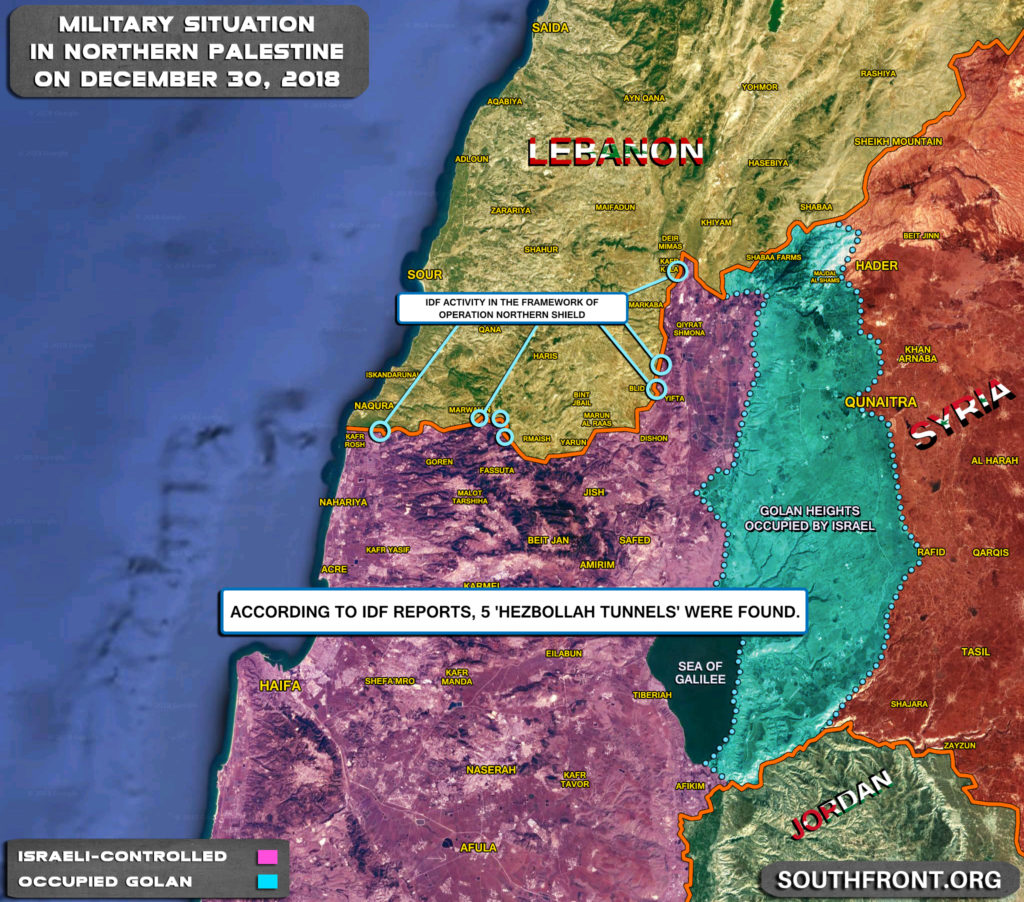 Map Update: Israeli Miltiary Actions In Framework Of Operation Northern Shield