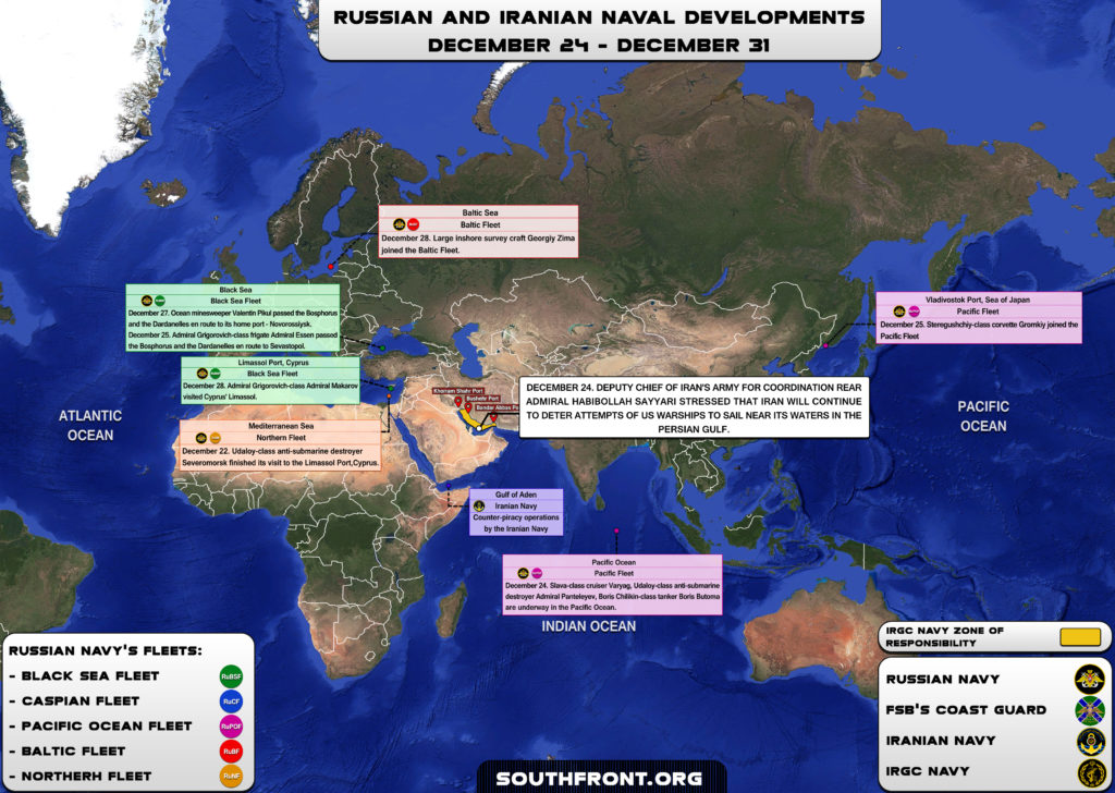 Iranian, Russian Naval Developments December 24 – 31, 2018 (Map Update)