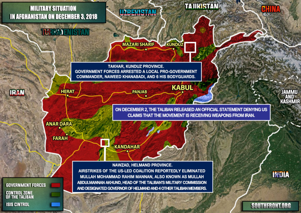 Military Situation In Afghanistan On December 3, 2018 (Map Update)