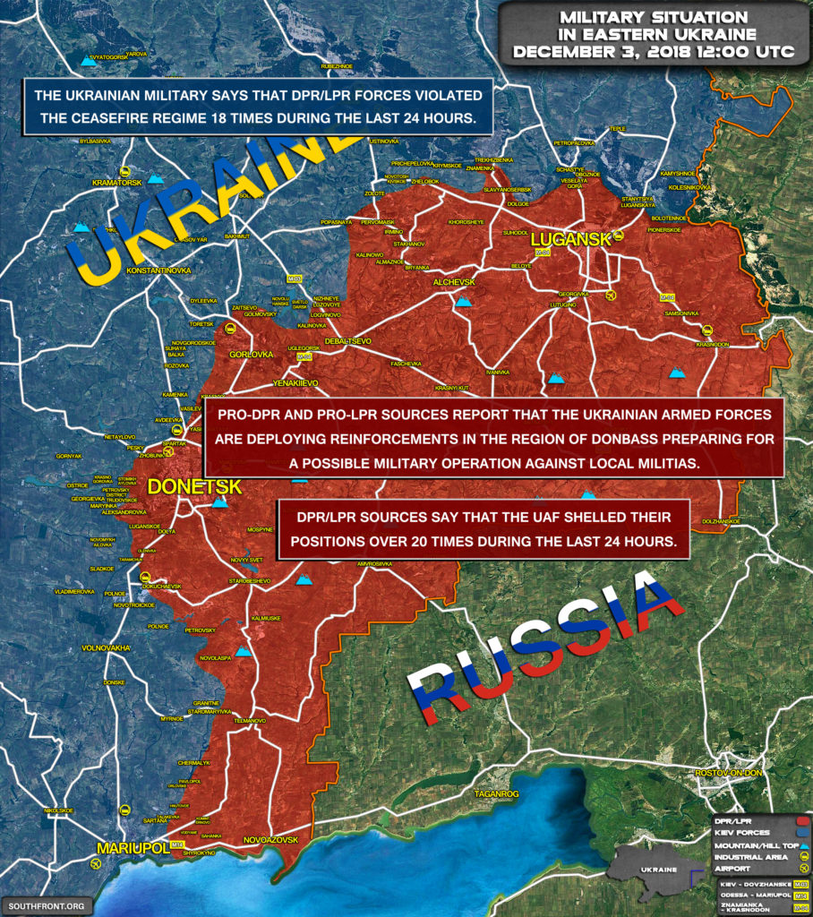 Military Situation In Eastern Ukraine On December 3, 2018 (Map Update)