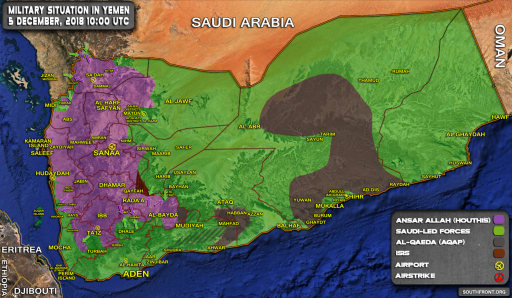 Military Situation In Yemen On December 5, 2018 (Map Update)