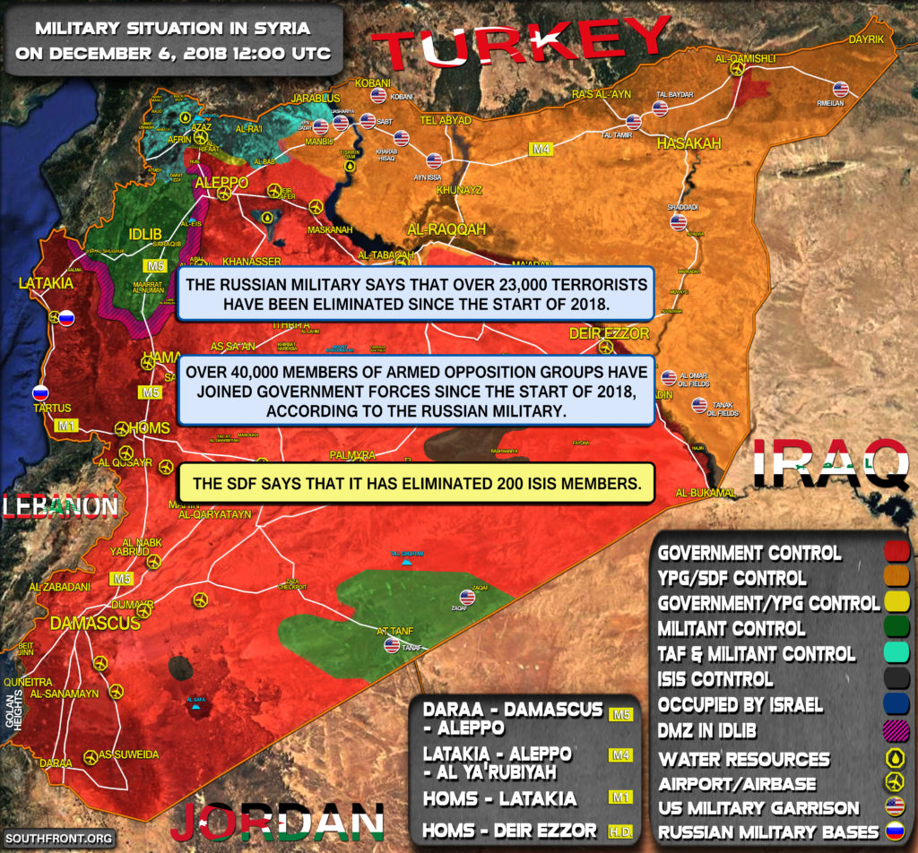 Military Situation In Syria On December 6, 2018 (Map Update)