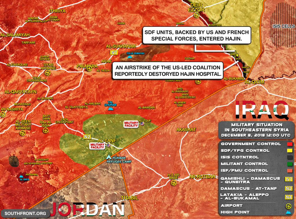 Military Situation In Southeastern Syria On December 8, 2018 (Map Update)