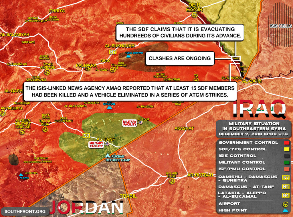 Military Situation In Southeastern Syria On December 9, 2018 (Map Update)