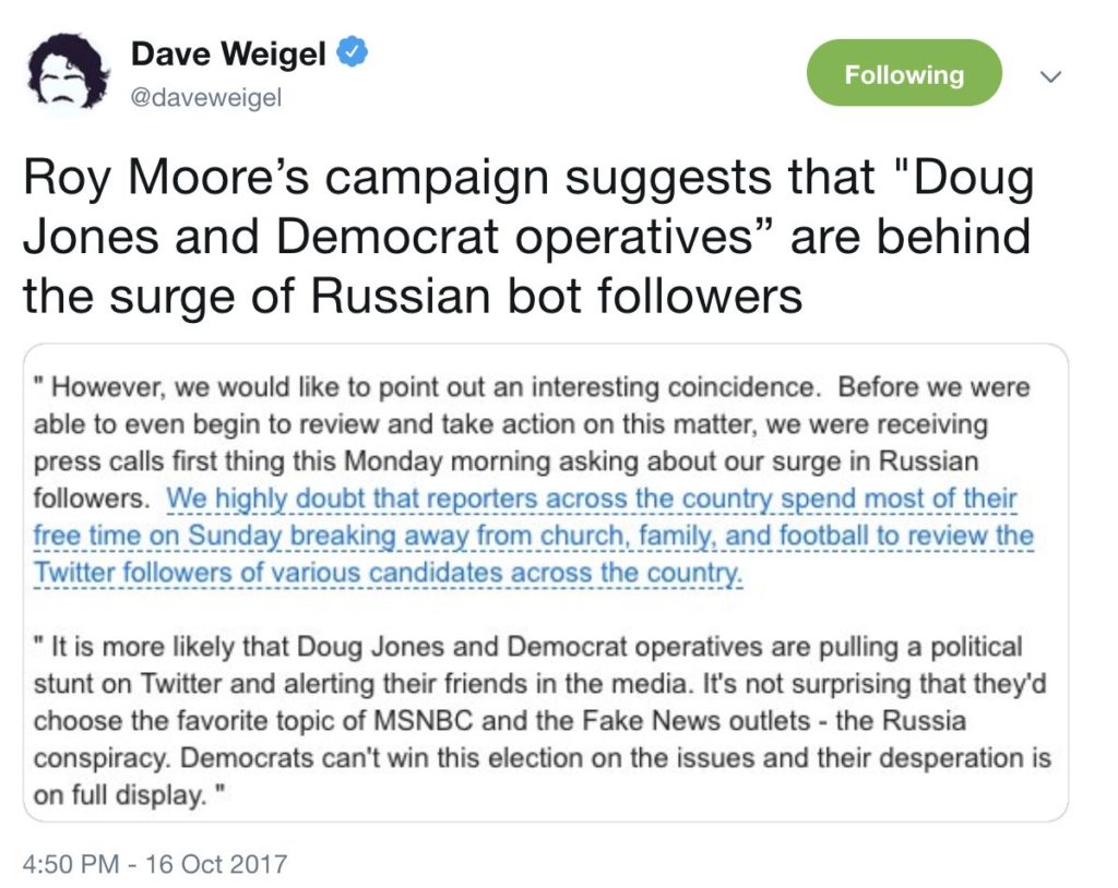 Democrat Tech Experts Posed As "Russian Trolls" To Influence Alabama Senate Elections In 2017