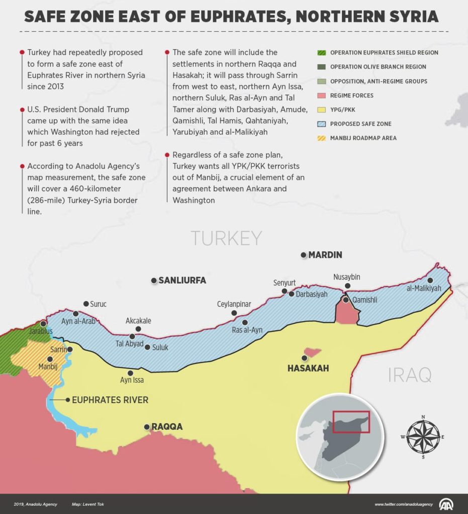 Map: Turkish-proposed Safe Zone East Of Euphrates In Northern Syria