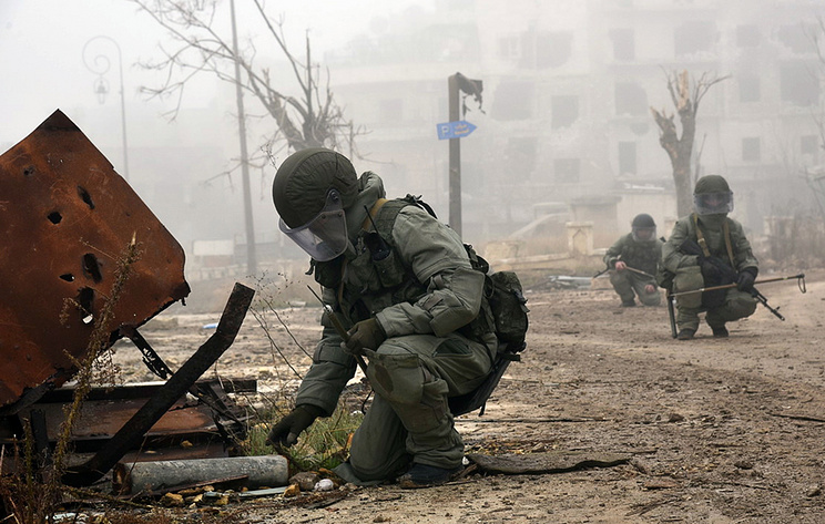 Russian Military Police Demine Field In Syria's Daraa Province