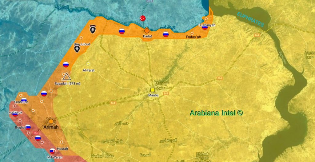 Map Update: Positions Of Russian Military Police And Syrian Army Near Manbij