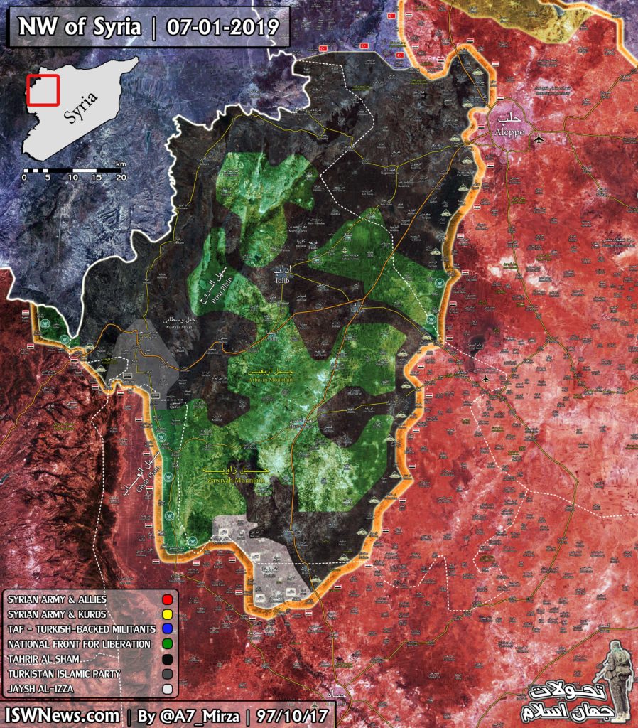 Map Update: Hayat Tahrir al-Sham Controls Almost 60% Of Idlib De-Escalation Zone