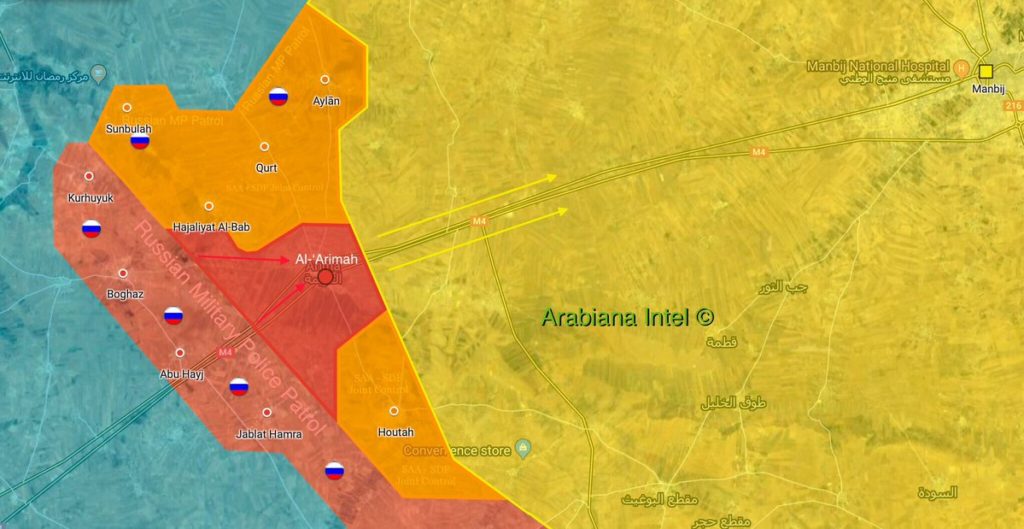 Map Update: Areas Controlled By Syrian Army, Russian Military Police Near Manbij