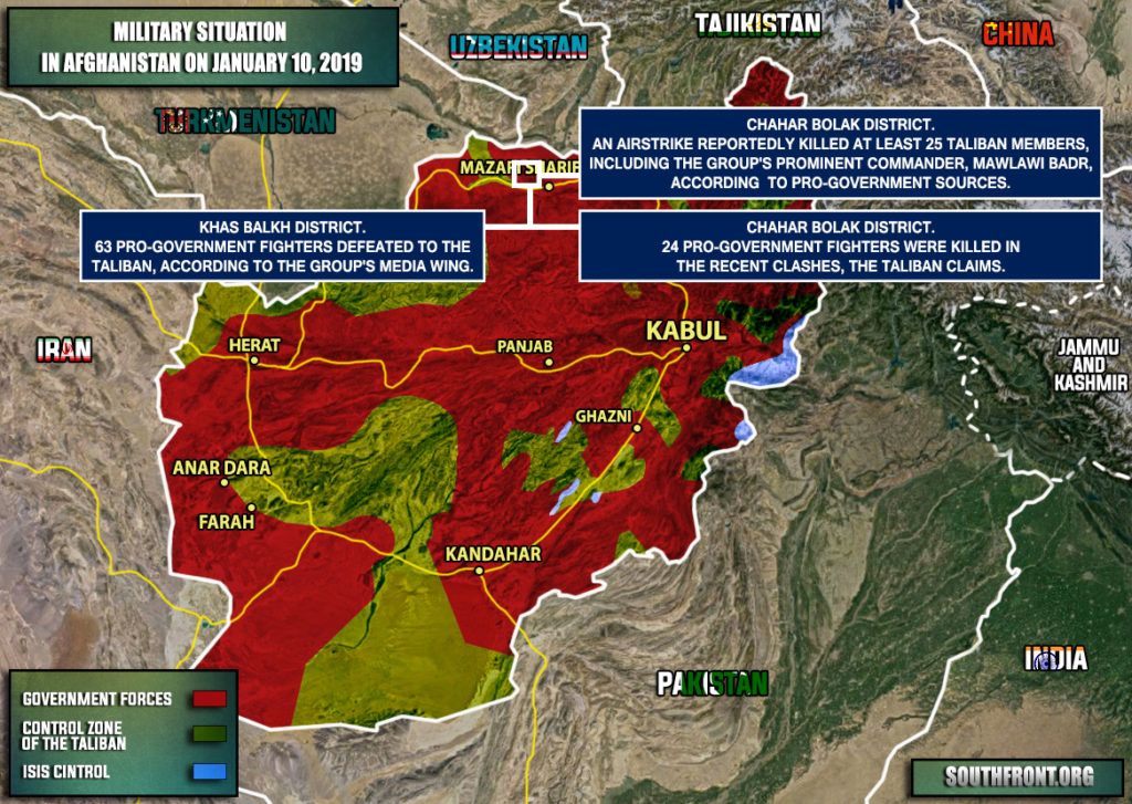 Military Situation In Afghanistan On January 10, 2019 (Map Update)