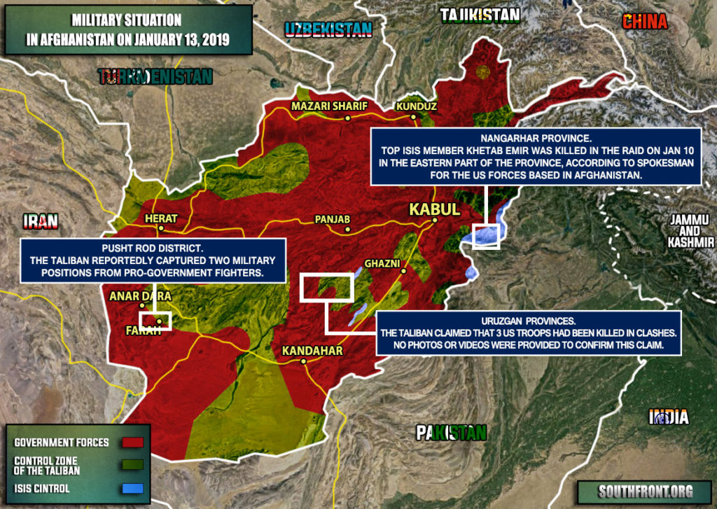 Military Situation In Afghanistan On January 13, 2019 (Map Update)