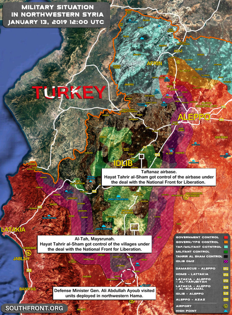 Military Situation In Northwestern Syria On January 13, 2019 (Map Update)