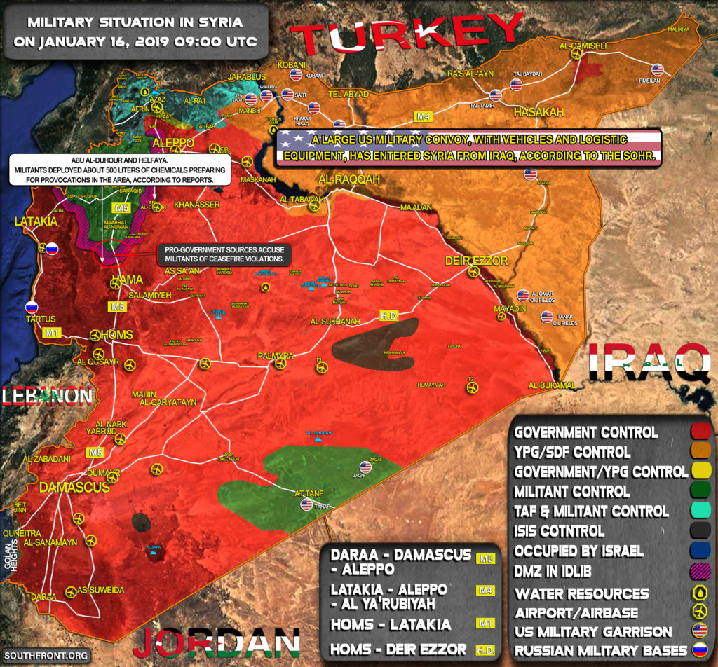 Military Situation In Syria On January 16, 2019 (Map Update)