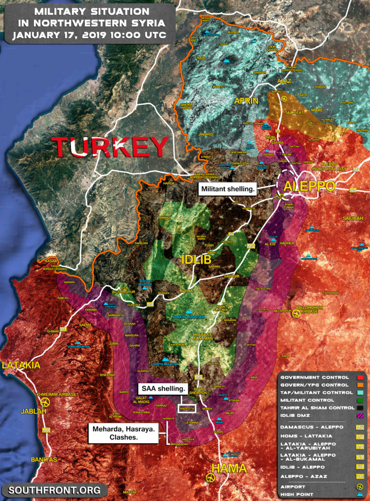 Military Situation In Northwestern Syria On January 17, 2019 (Map Update)