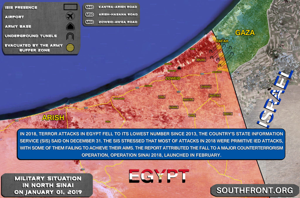 State Information Service Claims Terrorist Activity In Egypt Declined In 2018